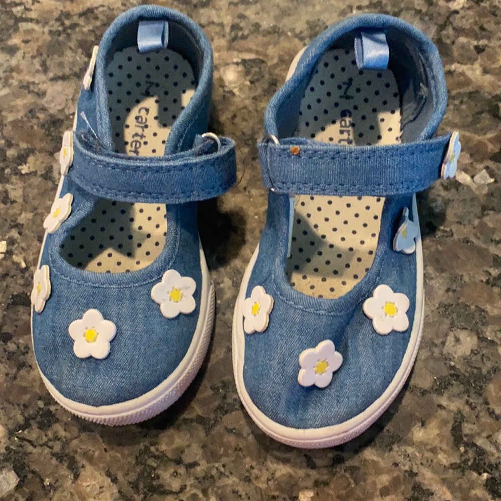 Blue with Flowers Carters girl shoe
